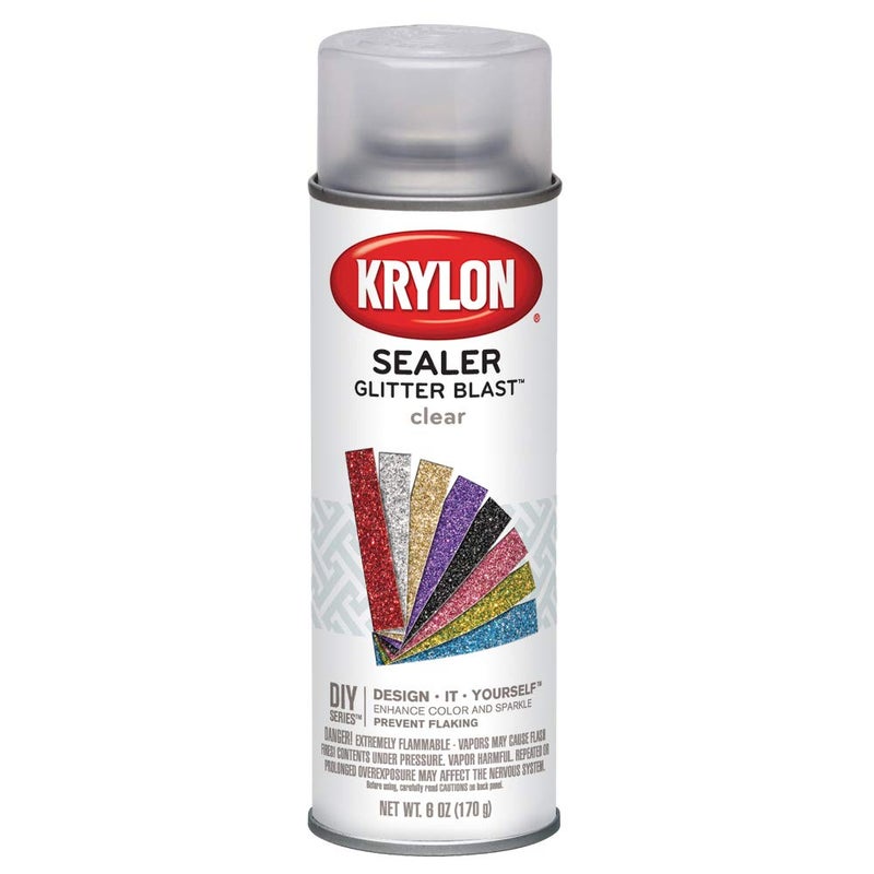 Krylon K03800000 Glitter Blast, Clear Sealer Fast Drying Coat to Increase Durability, 6 oz - Image 1