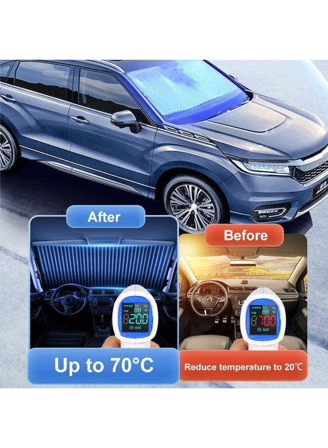 Auto Sunshade, Retractable Windshield Sun Shade, Quick Install Durable Breathable Mesh Cover, Suitable for UV Sun Protection, Keep Your Vehicle Cool, Overnight Camping Trip - Image 5
