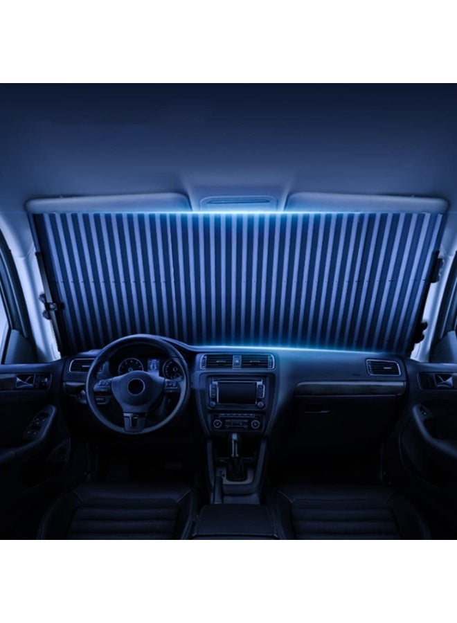 Auto Sunshade, Retractable Windshield Sun Shade, Quick Install Durable Breathable Mesh Cover, Suitable for UV Sun Protection, Keep Your Vehicle Cool, Overnight Camping Trip - Image 4