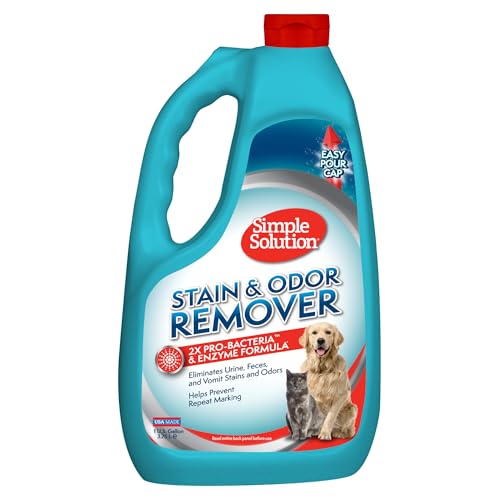 Simple Solution Stain & Odor Eliminator for Pets, Carpet Deodorizer, Enzyme Pet Odor Eliminator for Home, Stain Remover for Cat & Dog Pee, Urine Destroyer, Carpet Cleaner Spray, Gallon - Image 1
