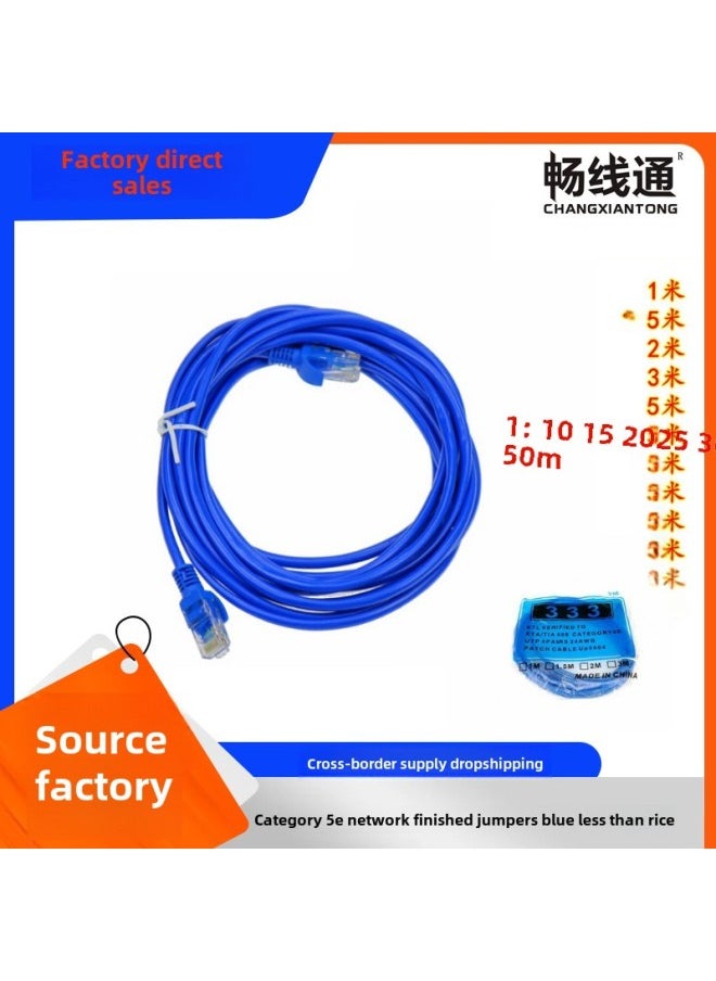 Generic Direct Five Types Of Finished Mechanism Network Cable Jumper Network Connection Line 1 Meter To 50 Meters Network Jumper-Color:Category 5e Aluminum-blue 80% Length-Line Length:10 M  - Image 1