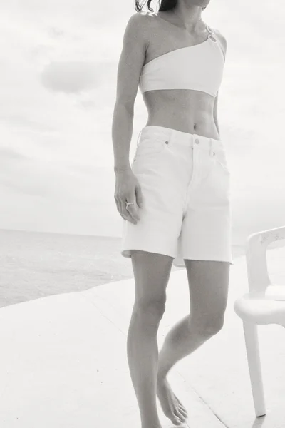 H&M High-waisted denim shorts