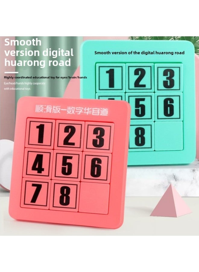 Digital Huarong Road Sliding Jigsaw Puzzle For Primary School Students Benefit Intelligence Plate Push Plate Children's Genuine Magnetic Stall Toys Wholesale-Color:4th Order Pink (non-magnetic)  - Image 4