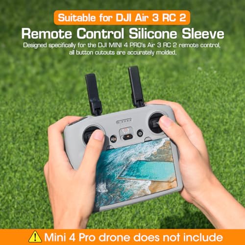 Zeitel Silicone Case for DJI Air 3 RC 2 Remote Controller, Air 3 Silicone Protective Case Cover Sleeve, Anti-Slip, Compatible with DJI Mini 4 Pro, Protects During Use, Travel, Storage - Image 2