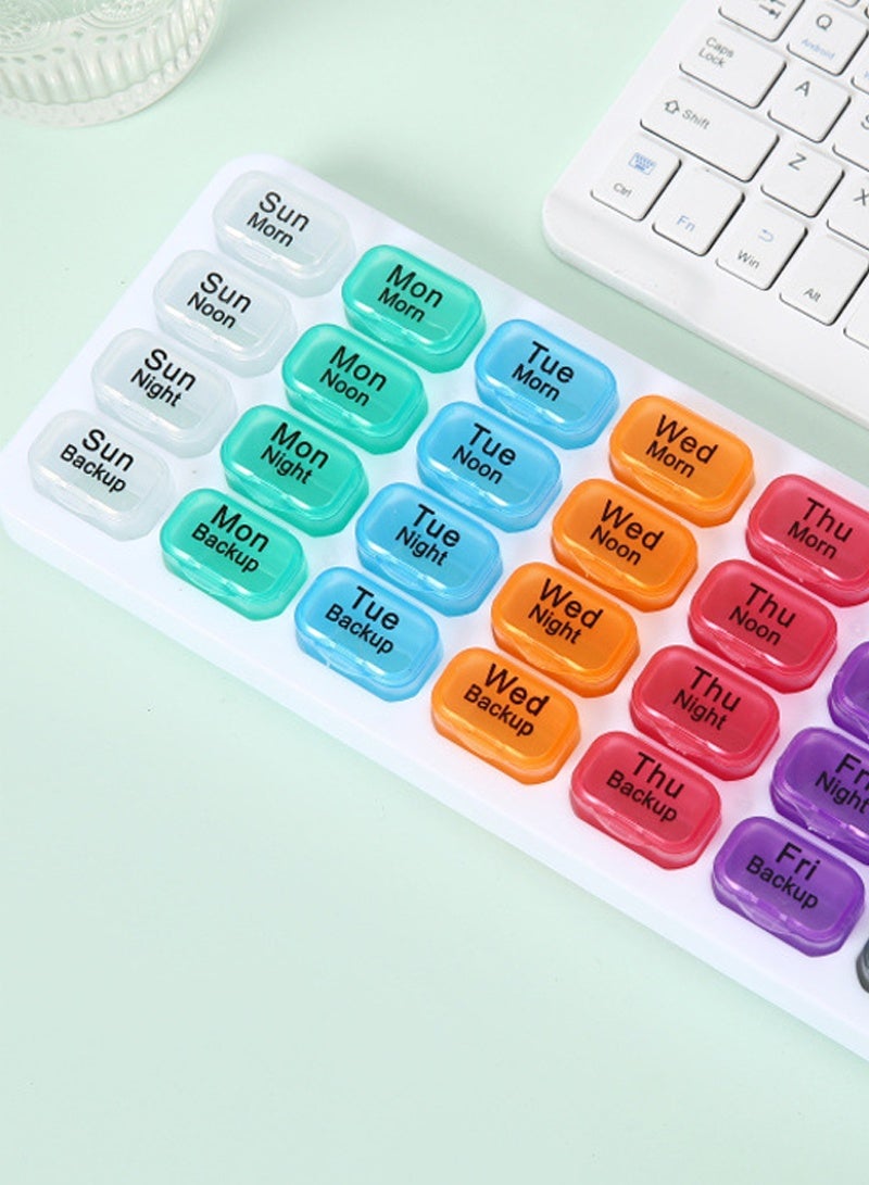 lebonaer Large Weekly Pill Organizer 4 Times a Day, 7-Day Pill Boxes AM PM, Big Compartments Pill Case for Fish Oils, Vitamin Holder Supplement - Image 3