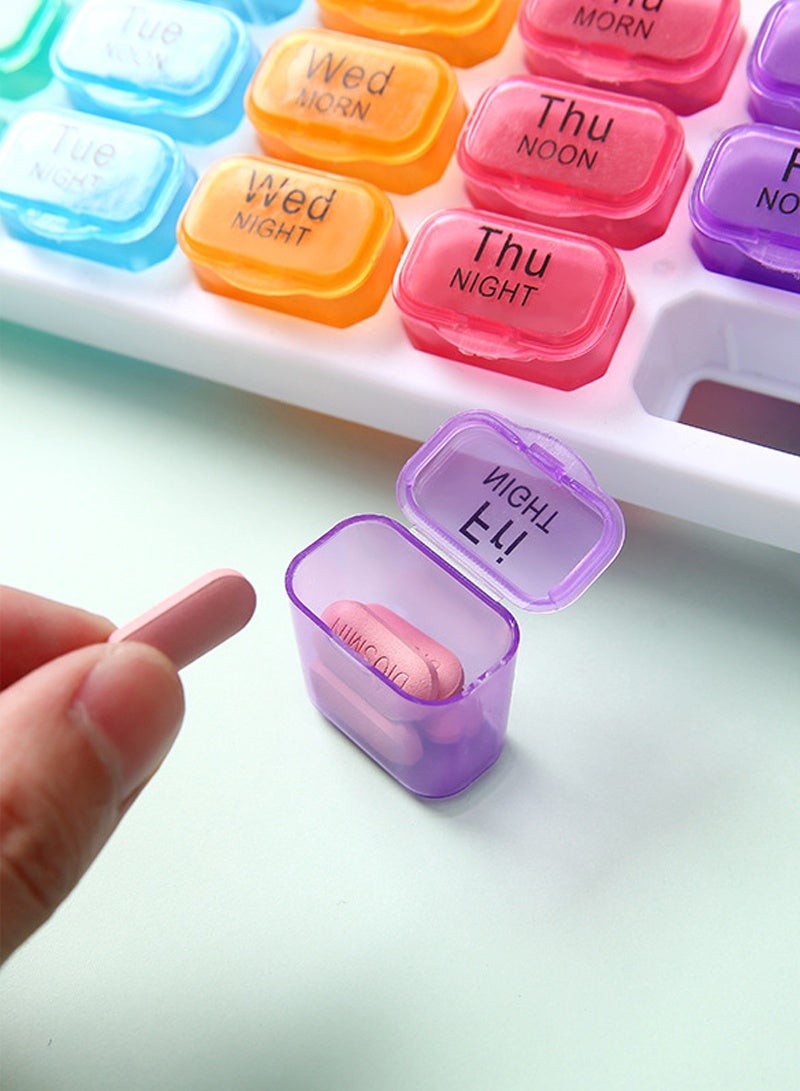 lebonaer Large Weekly Pill Organizer 4 Times a Day, 7-Day Pill Boxes AM PM, Big Compartments Pill Case for Fish Oils, Vitamin Holder Supplement - Image 2