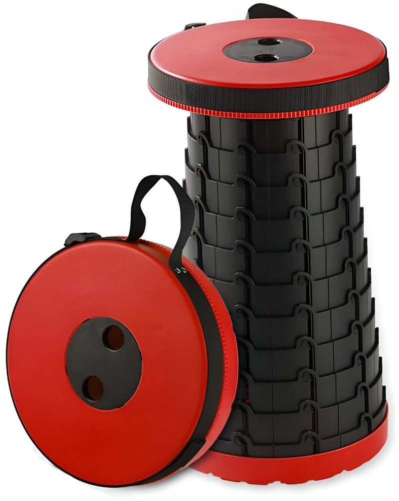 Portable Folding Plastic Stool - Telescopic and Compact Design for Camping, Fishing, Garden Use, Multiple Colors Available for Your Outdoor Adventures - Image 1