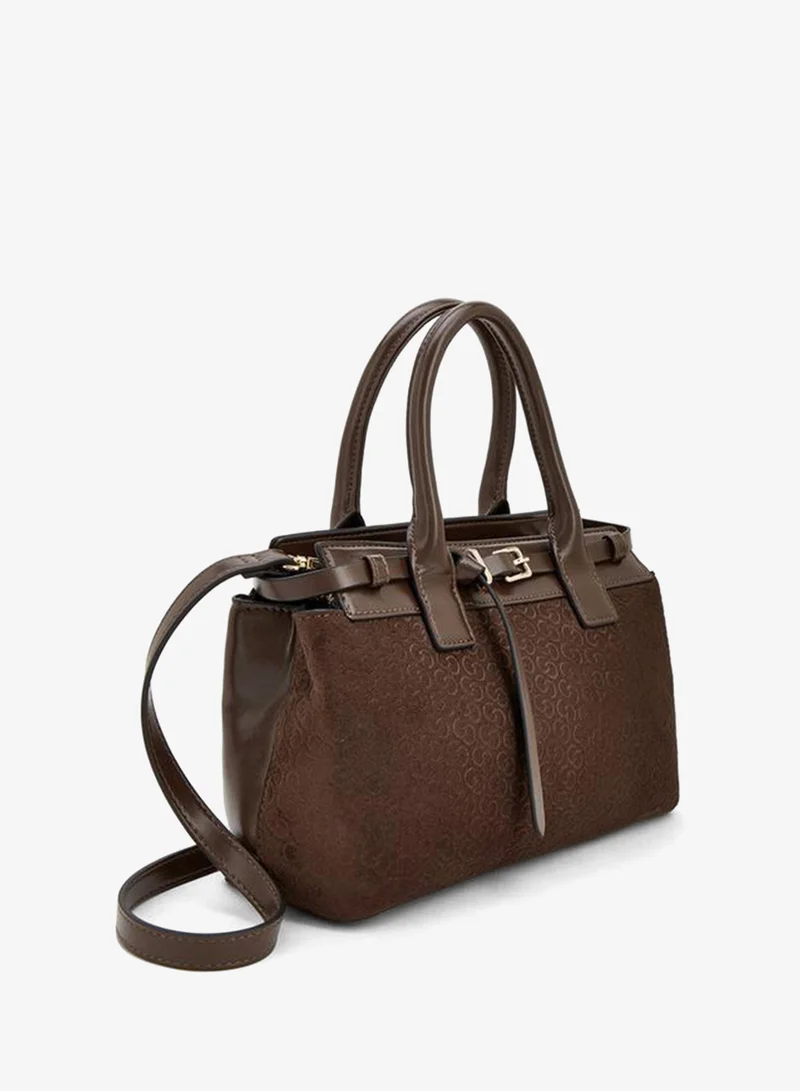Celeste BROWN Monogram Print Tote Bag With Double Handle for Women | Best Price UAE