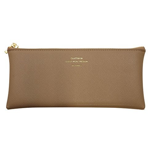 Delfonics [DELFONICS] 500343 Quitterie Flat Pencil Case Greige Pencil Holder Pen Case Pouch - Image 1