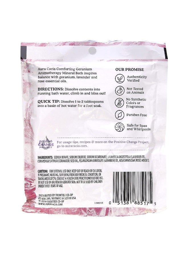 Aura Cacia Aura Cacia, Aromatherapy Mineral Bath, Comforting Geranium, 2.5 oz (70.9 g)  - Image 2