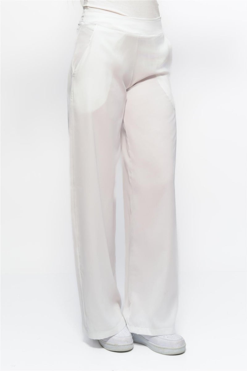 Nuseel Classic Wide Leg Pants White  - Image 3