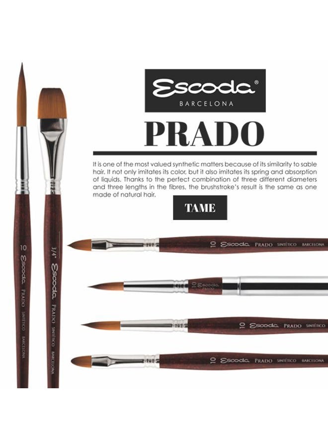 Escoda Speedball Art Products Prado Series Artist Watercolor & Acrylic Short Handle Travel Paint Brush, Size 6, Synthetic Sable - Image 4