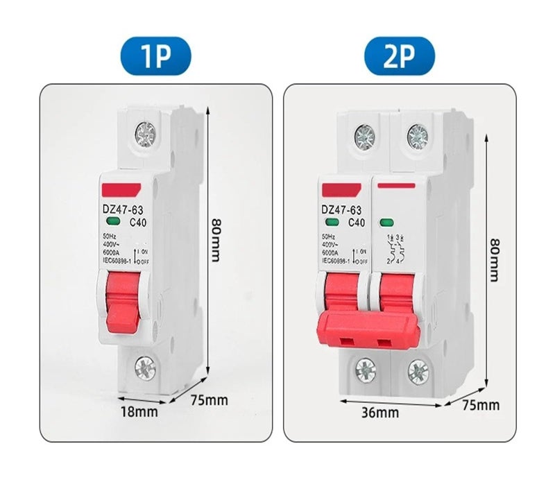 DZ47 Mini Circuit Breaker MCB C Type 1P 3A AC 230V 400V Din Rail Mount Protector - Image 5