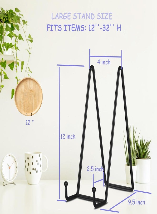 Decolore 3 Pack 12 Inch Black Picture Stands Plate Stands for Display Large Book Stands Table Top Easels for Picture, Decorative Plate, Book, Frame, Plaque - Image 2