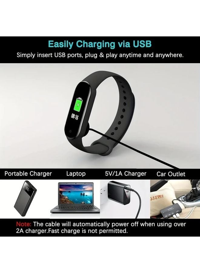 Black Magnetic Charging Cable For Mi Band 5 6 7 Fast Charge Smartwatch USB - Image 4