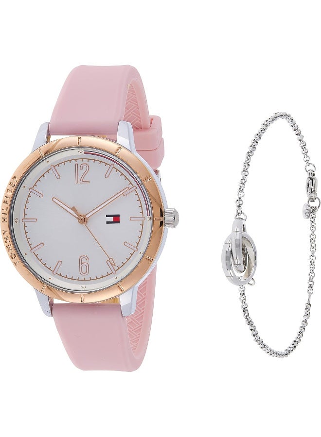 TOMMY HILFIGER ساعة يد نسائية من السيليكون ذات شكل دائري تناظرية 2770152 - 38 ملم - Image 2
