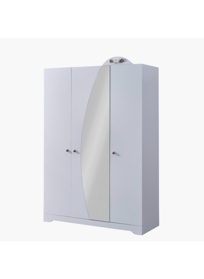 Bade 3-Door Wardrobe with Mirror 51.8 x 191.2 x 132.6 cm