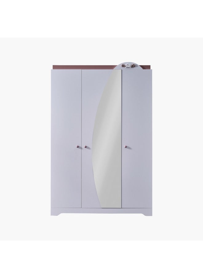 Bade 3-Door Wardrobe with Mirror 51.8 x 191.2 x 132.6 cm