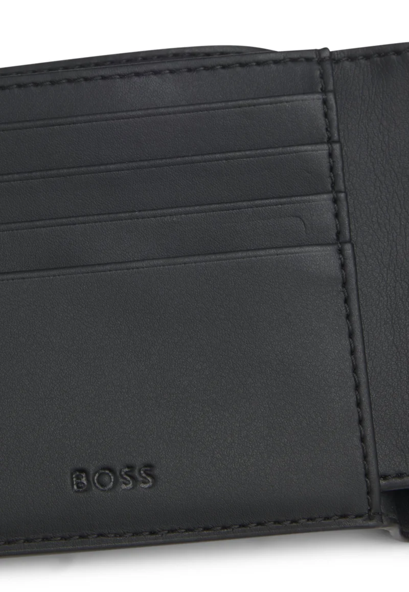 BOSS Monogram wallet with plain trims