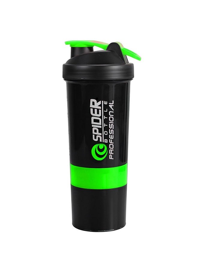 ZETO Ultimate Gym Buddy: Leak-Proof Protein Shaker Set with 2 Extra Compartments, Vibrant Multicolor Design -(Yellow/Black) (GREEN) - Image 3