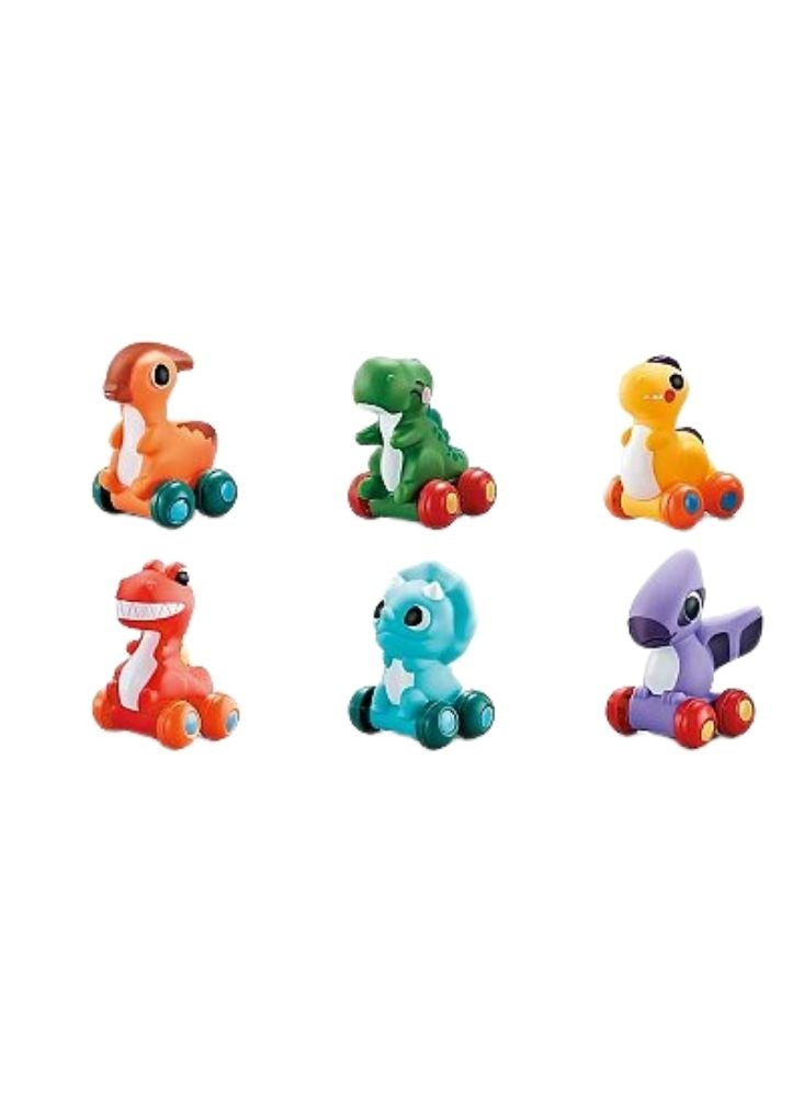 بريميم مجموعة ألعاب ديناصورات المملكة – سيارات ديناصورات صغيرة متعددة الألوان بعجلات، مجموعة لعب آمنة للأطفال الصغار - Image 2