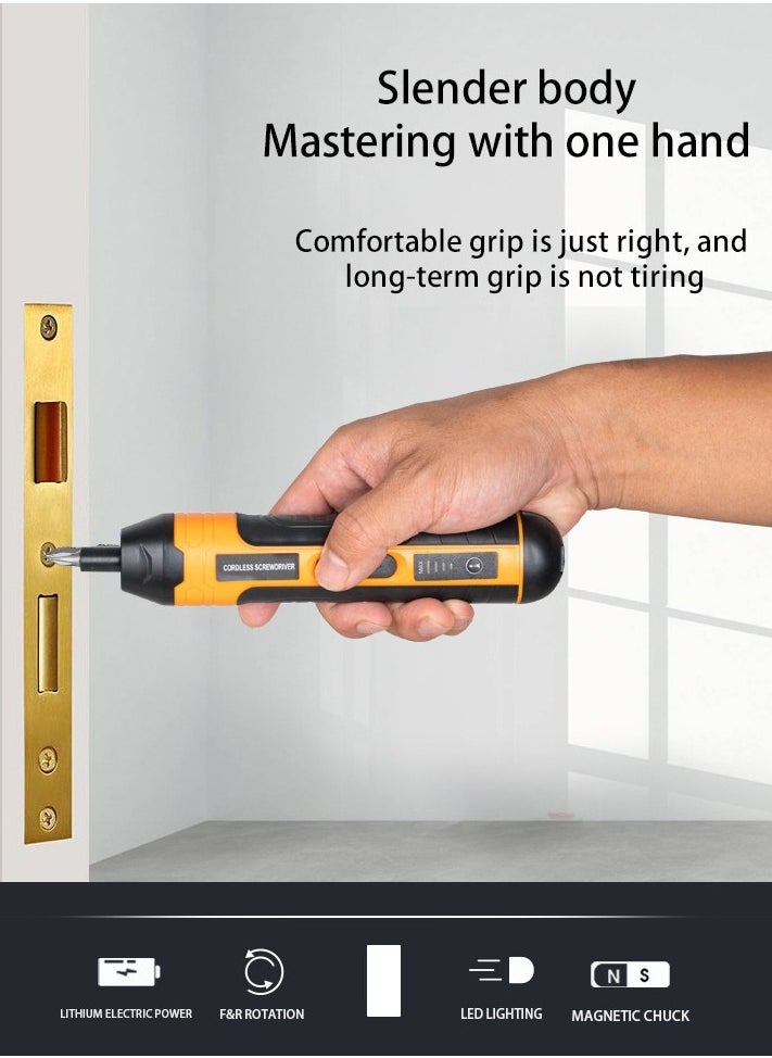 VIVP Electric Cordless Screwdriver With 105pcs Accessories USB Rechargeable Portable Electric Screwdriver Set Adjustable Torque Cordless Screwdriver For Small Home Projects Home DIY Repair  - Image 4