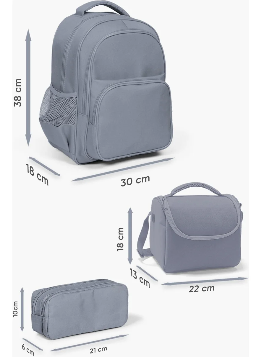 كورال هاي Kids Light Pink Lavender Heart Patterned 3-Piece School Bag Set SET0123401