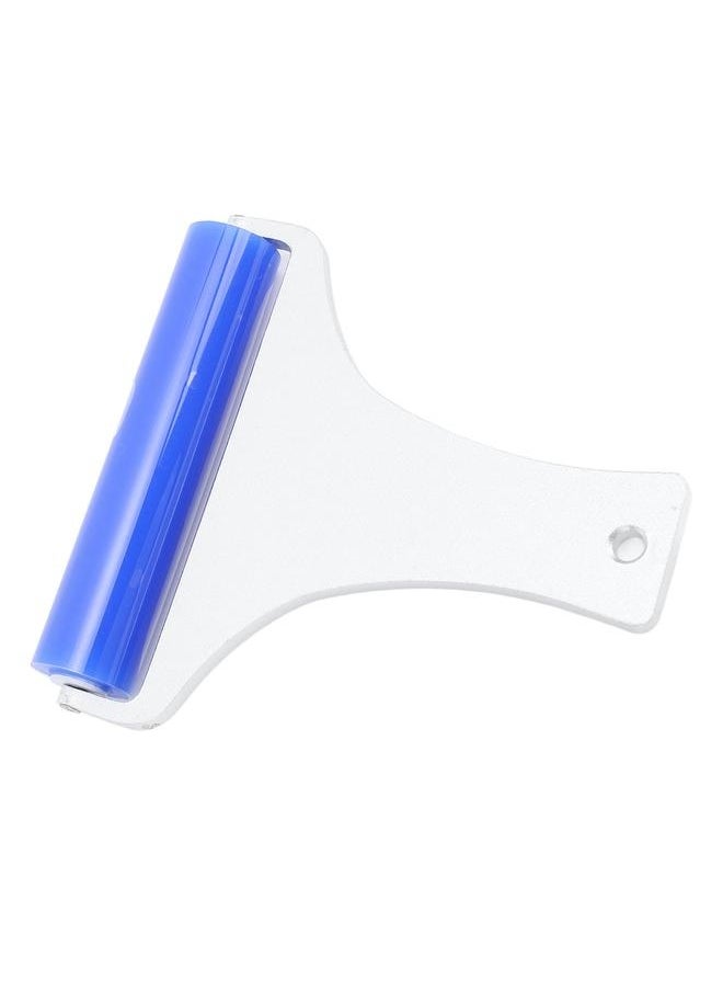 NIBEMINENT Silicone Manual Dust Roller Cleaner Tool with Static Electric Function Adsorb Small Impurities Aluminum Handle Blue Roller 10cm / 3.9in  - Image 1