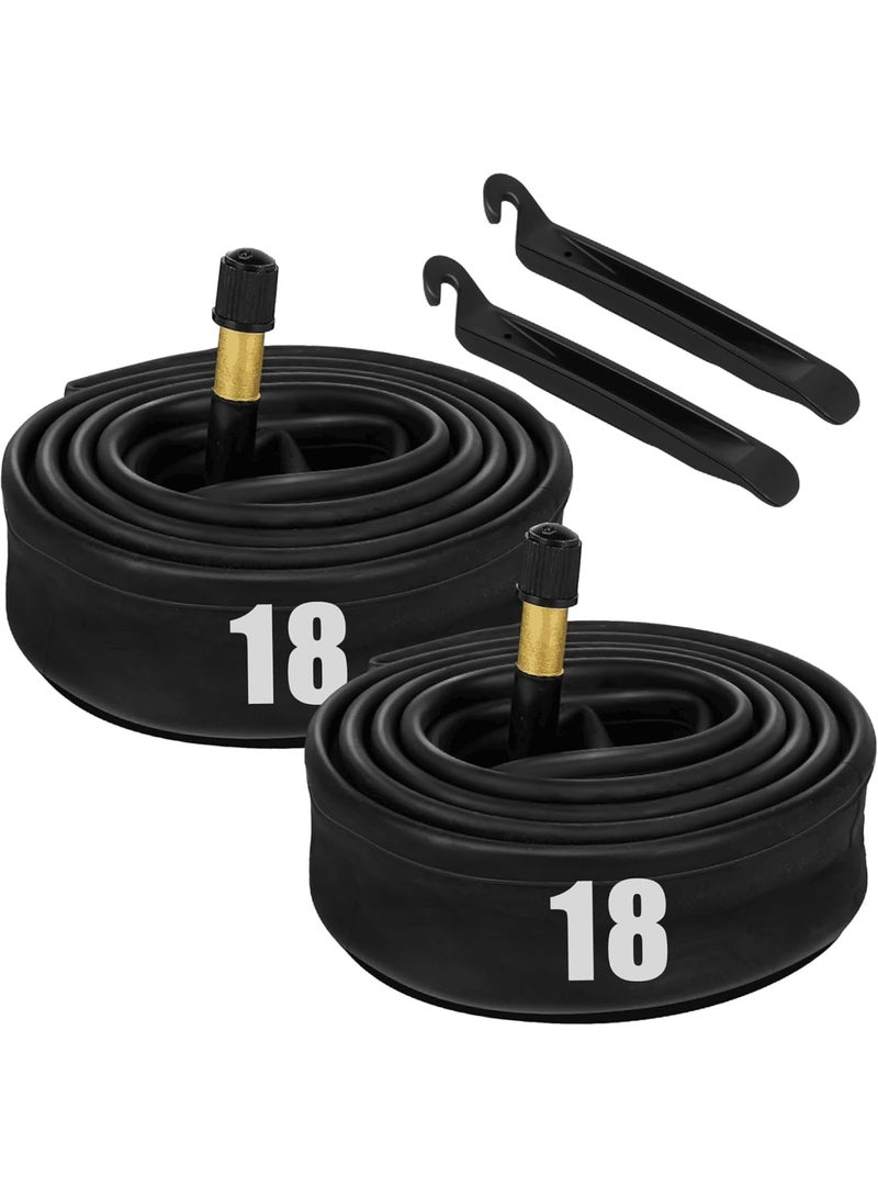Zikra 2 Pack 18" X 1.75/1.95 Heavy Duty Bike Tube, 32mm Schrader Valve, Butyl Rubber tubes for Road Mountain Bike, Plus 2 Nylon Plastic Tire Levers - Image 1