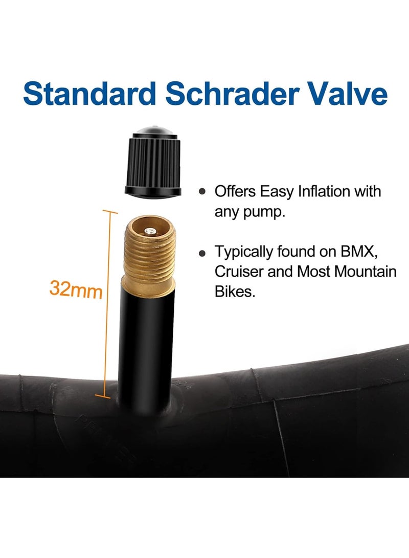 Zikra 2 Pack 18" X 1.75/1.95 Heavy Duty Bike Tube, 32mm Schrader Valve, Butyl Rubber tubes for Road Mountain Bike, Plus 2 Nylon Plastic Tire Levers - Image 5