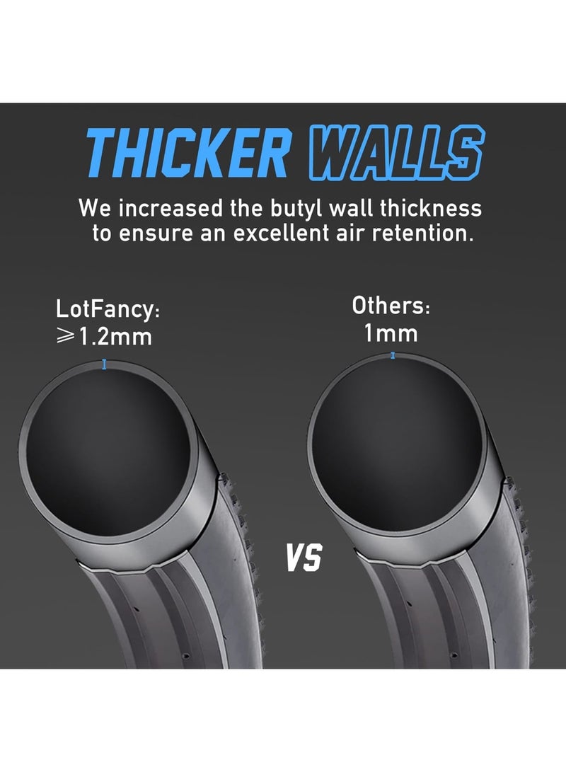 Zikra 2 Pack 18" X 1.75/1.95 Heavy Duty Bike Tube, 32mm Schrader Valve, Butyl Rubber tubes for Road Mountain Bike, Plus 2 Nylon Plastic Tire Levers - Image 2