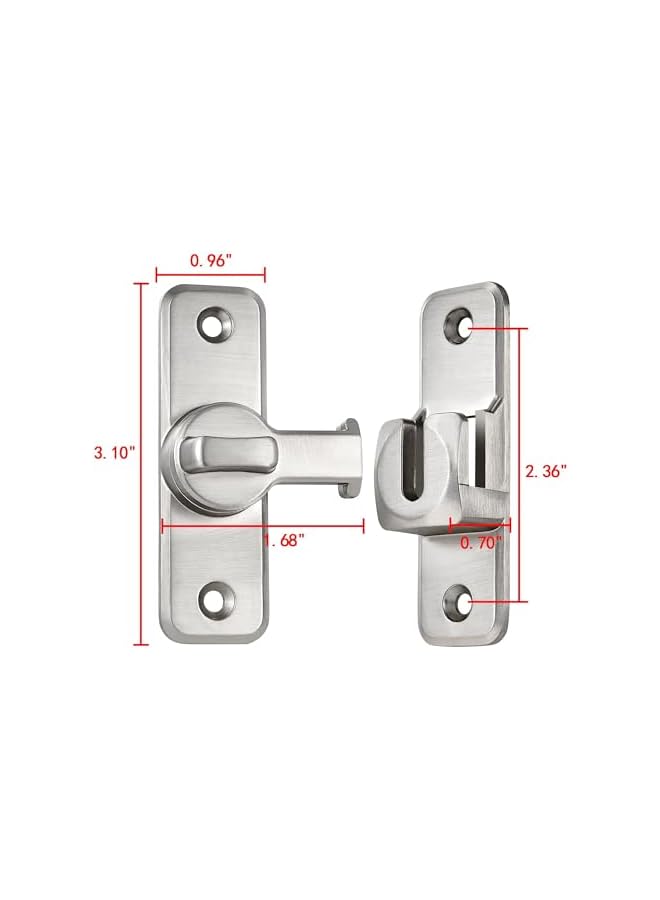 promass Enhanced Security Flip Latch Lock - Heavy-Duty 90/180 Degree Sliding and Swing Door Latch for Barns, Gates, and More(Silver) - Image 2