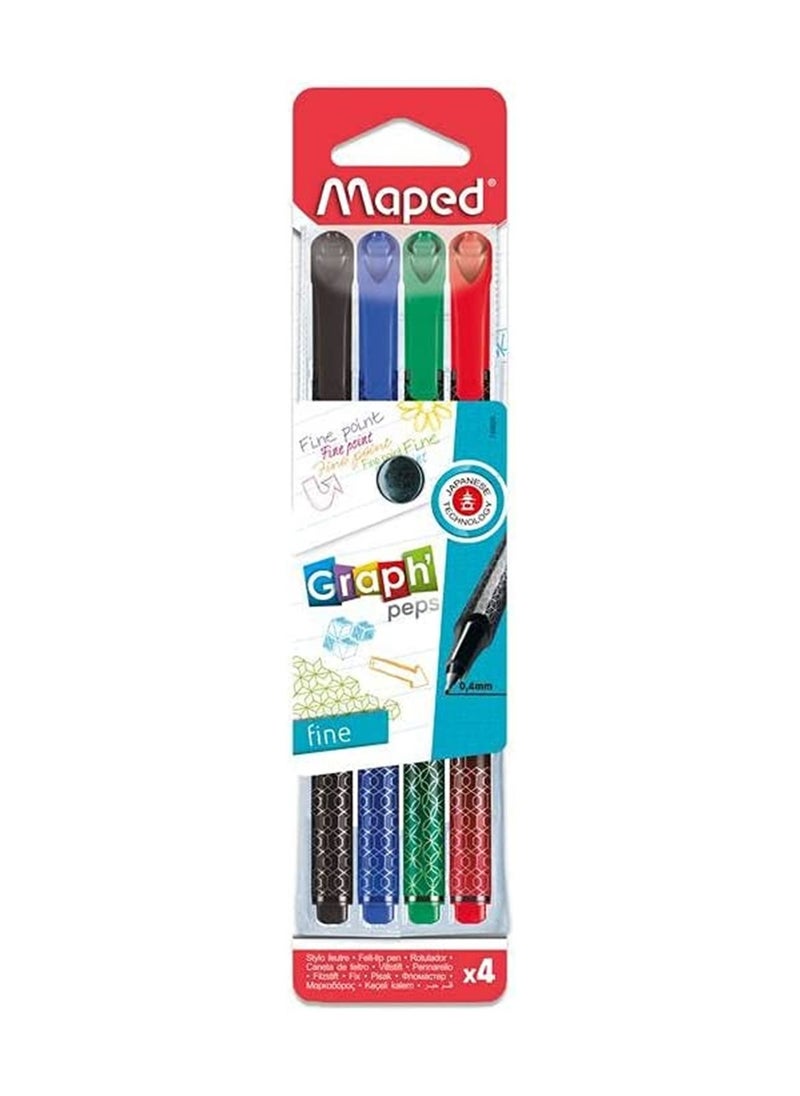 Maped - 4-Piece Fineliner Pen Multicolour - Image 1