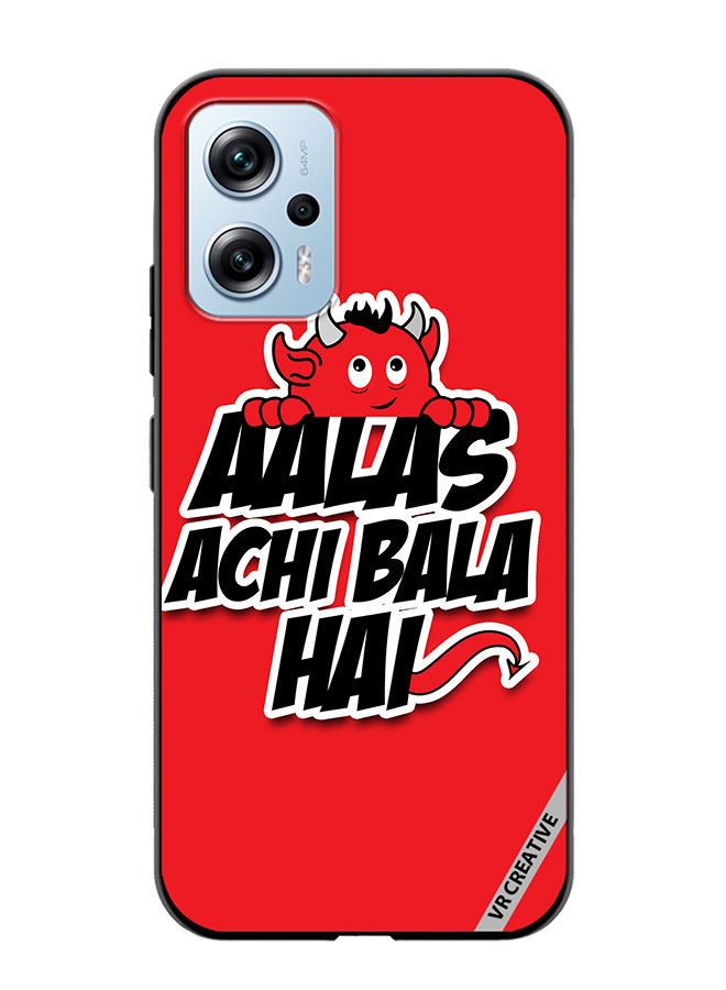 VR CREATIVE Protective Case Cover For Xiaomi Poco X4 GT Aalas Achi Bala Hai Hindi Quote Design Multicolour - Image 1