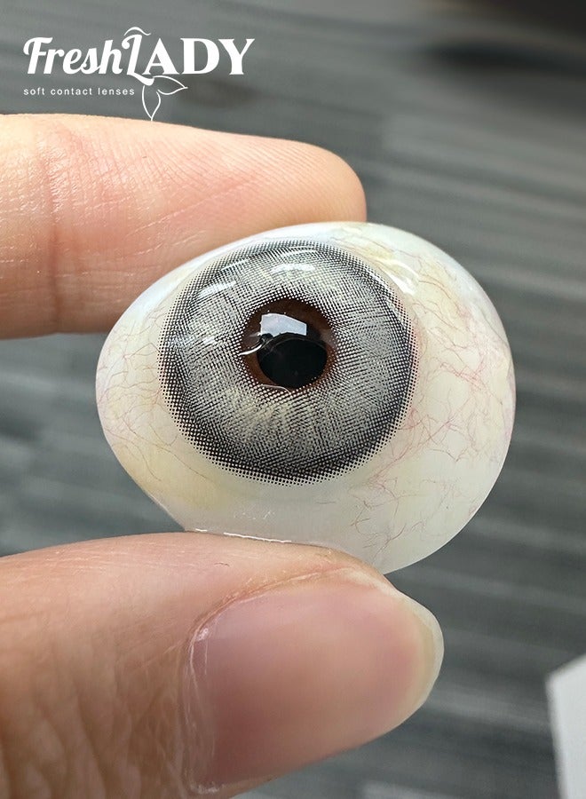 Freshlady Brunei green gray 14.20mm Colored Contact Lenses 1 Year Disposable for Daily Wear