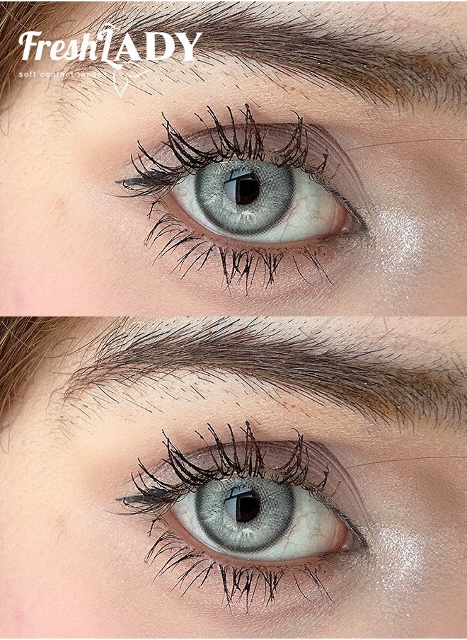 FreshLady Freshlady Brunei green gray 14.20mm Colored Contact Lenses 1 Year Disposable for Daily Wear  - Image 2