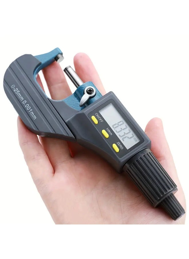 Digital Micrometer - Outside Micrometer Precision Measuring Tool 0-25 mm Inch/Metric 0.00005/0.001 mm - Machinist Thickness Gauge Tool with Large LCD Display - Image 4