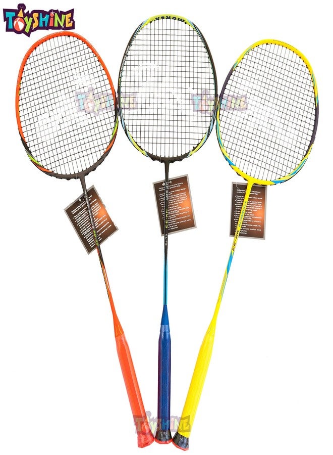 Toyshine Professional (100% Carbon Graphite) Badminton Racket (Colorful Body), with Carrying Bag, Mix-Color (SSTP) - Image 4