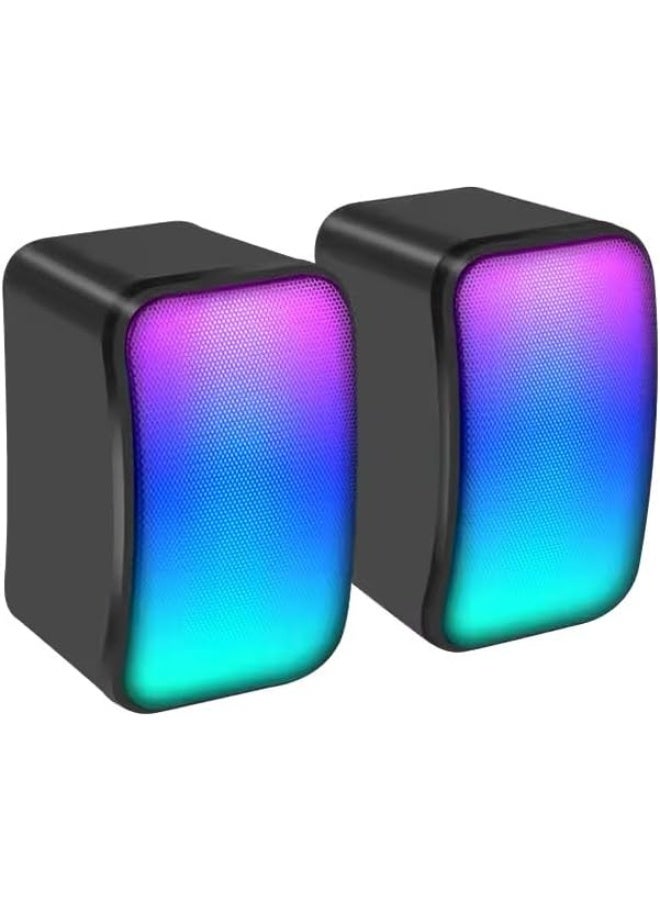 Kisonli KISONLI X17 USB + AUX 3.5MM Speaker RGB Speaker for Computer, LAPTOP 3 WATT PER SPEAKER  WITH MODERN ERGONOMIC DESIGN PERFECT FOR YOUR COMPUTER  SETUP  - Image 3