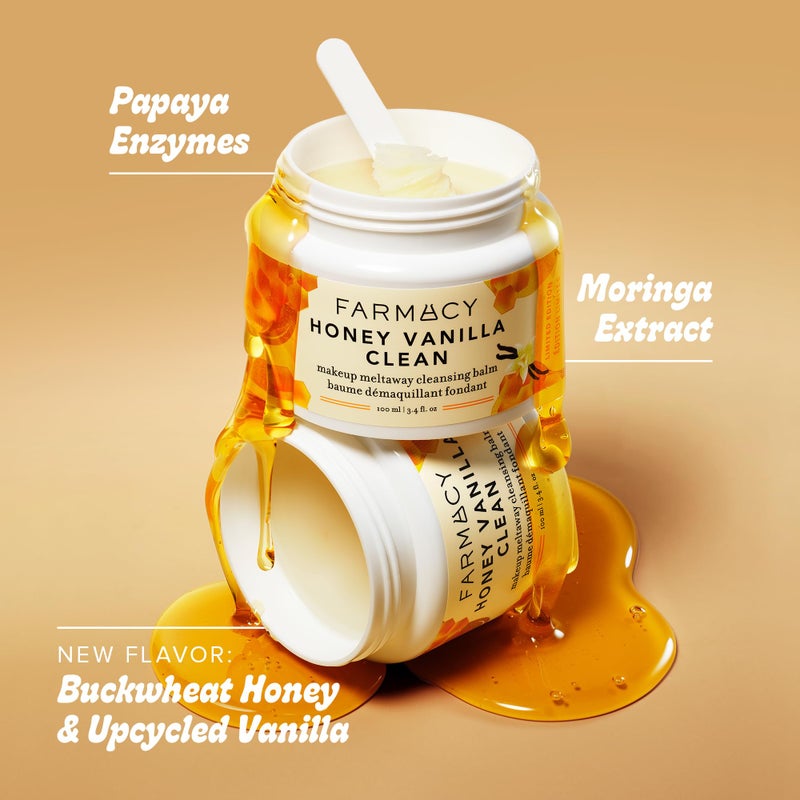 Farmacy Makeup Remover Cleansing Balm - Honey Vanilla Waterproof Makeup Remover Balm + Oil Cleanser for Face - Gently Melts Make Up + SPF - Hydrates + Softens Skin with Honey + Papaya (100ml) - Image 5