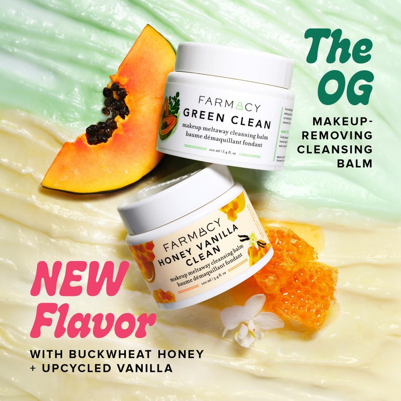 Farmacy Makeup Remover Cleansing Balm - Honey Vanilla Waterproof Makeup Remover Balm + Oil Cleanser for Face - Gently Melts Make Up + SPF - Hydrates + Softens Skin with Honey + Papaya (100ml) - Image 4