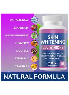 SKIN SKIN Glutathione Whitening Pills 120 Capsules 2000mg Glutathione  - Image 2