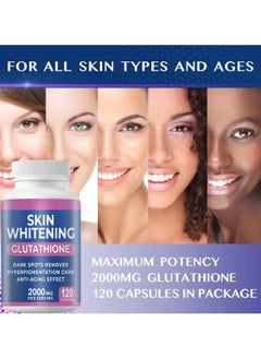 SKIN SKIN Glutathione Whitening Pills 120 Capsules 2000mg Glutathione  - Image 3