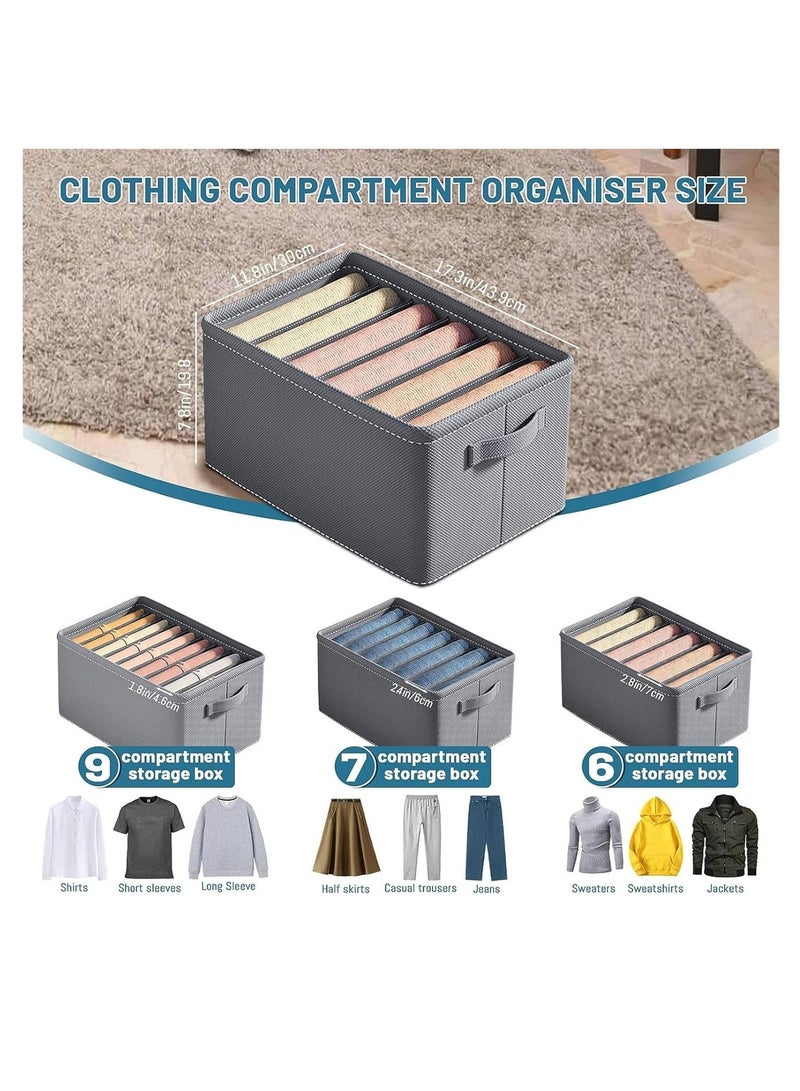 DUNISO 3 Pack Large Wardrobe Clothes Organizer, Closet Organizers and Storage, 22 Grids Foldable Drawer Dividers Organizers for Clothes Pants Shirts, Washable Clothing Bins Closet Storage Organizer - Image 2