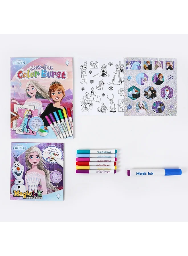 ديزني Frozen Mess Free Color Burst Kit | Magic Ink Activity Pad & Stickers | Educational & Learning Set | Ideal For Gifting | Age 3+
