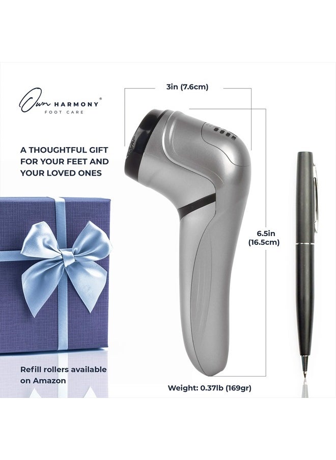 Own Harmony - Electric Foot Callus Remover with Vacuum - Own Harmony Professional Pedicure Tools Kit for Powerful Pedi Feet Care Vac, Electronic Foot File CR2100, Best for Hard, Dry, Cracked, Dead Skin (3 Rollers) - Image 1