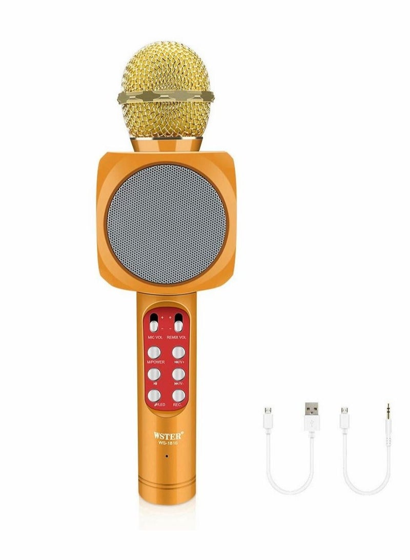 Captaintech Wireless Bluetooth Karaoke Microphone 3 In 1 Portable Handheld Karaoke Microphone Speaker Machine Family Party Birthday Suitable For All Smartphones - Image 1