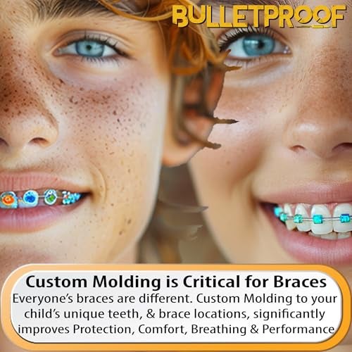Bulletproof Mouthguards Braces Mouthguard, BulletProof: World’s Thinnest & Strongest Sports Mouth Guard for Braces! Football Basketball Hockey Lacrosse Rugby BJJ MMA Boxing & Sleeping Mouthpiece. Adult Youth Kids Mouth Piece - Image 4