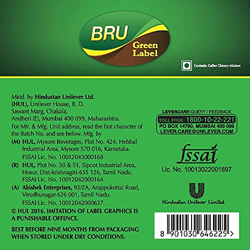 Bru Green Label Filter Coffee Powder 500 Gram Bag, Lightly Roasted Ground Coffee Beans From South India - Rich & Strong Blend Of Coffee & Chicory - Image 3