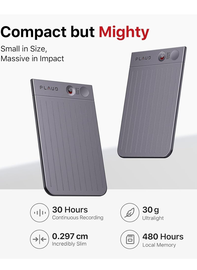 PLAUD - PLAUD Note AI Voice Recorder with Magnetic Case Black - Image 1